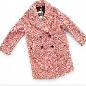 NWT Topshop Alicia Boucle Slouch Pink Coat. Oversized and textured. Size S